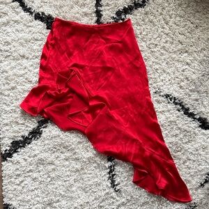 Forever 21 Vibrant Red Asymmetrical Skirt